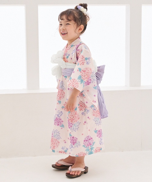 petit main(プティマイン)の「紫陽花浴衣(浴衣・キッズ・ネイビー/ライトピンク・100cm/120cm/90cm/130cm/110cm)」の17枚目の写真