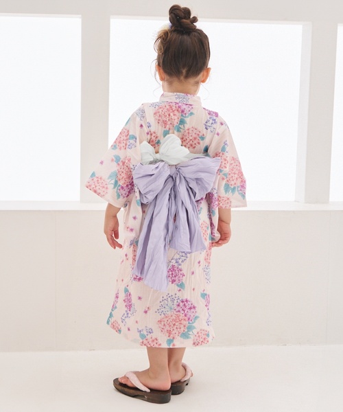 petit main(プティマイン)の「紫陽花浴衣(浴衣・キッズ・ネイビー/ライトピンク・100cm/120cm/90cm/130cm/110cm)」の16枚目の写真