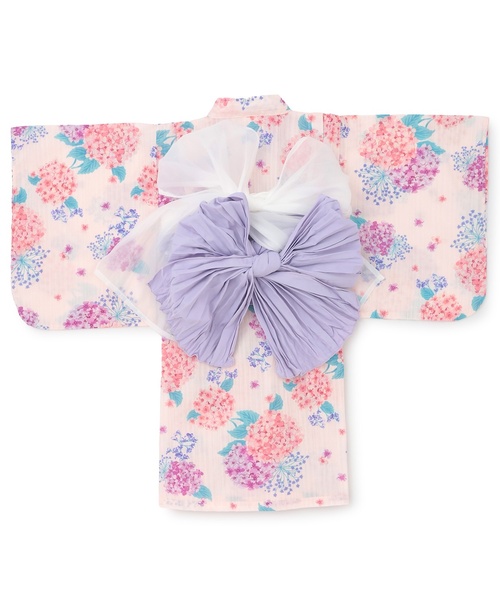 petit main(プティマイン)の「紫陽花浴衣(浴衣・キッズ・ネイビー/ライトピンク・100cm/120cm/90cm/130cm/110cm)」の14枚目の写真
