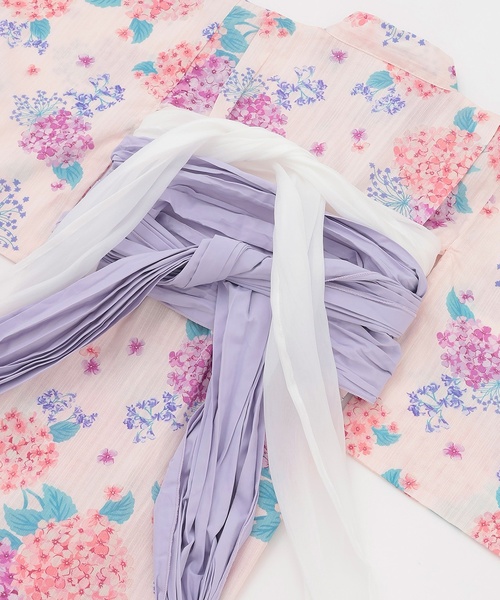 petit main(プティマイン)の「紫陽花浴衣(浴衣・キッズ・ネイビー/ライトピンク・100cm/120cm/90cm/130cm/110cm)」の7枚目の写真