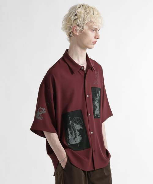 HARE（ハレ）の「ドローイングパッチシャツ(HARE)（シャツ/ブラウス・メンズ・レッド/ホワイト/ブラック・FREE）」の17枚目の写真