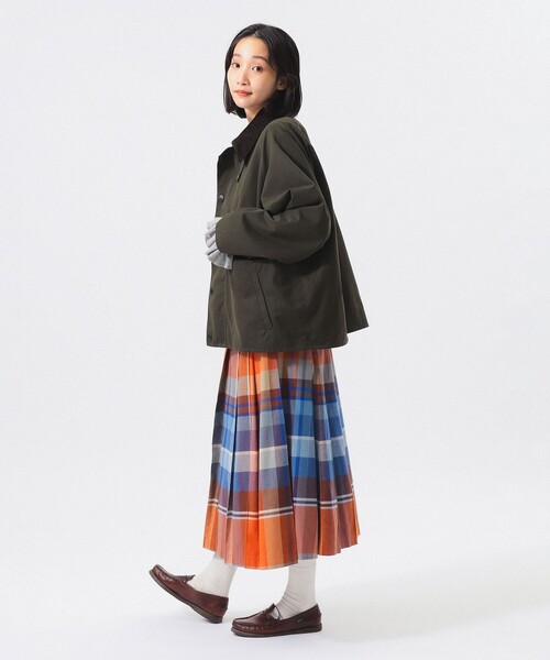 BEAMS BOY（ビームスボーイ）の「ビッグ チェック ラップ スカート（スカート・レディース・オレンジ/ブラック/インディゴブルー・3/2/1/0）」の19枚目の写真