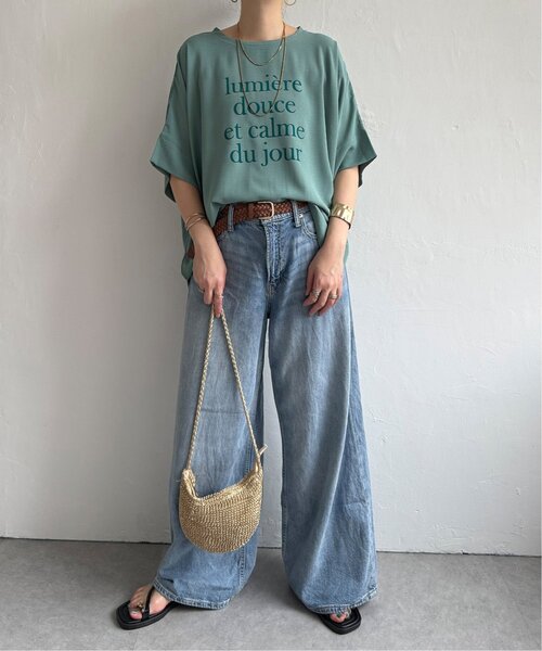 LBC(エルビーシー)の「【接触冷感】ナチュラルリンクルロゴプルオーバー(Tシャツ/カットソー・レディース・チャコール/グリーン/アイボリー・M)」の22枚目の写真