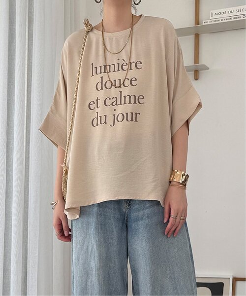 LBC(エルビーシー)の「【接触冷感】ナチュラルリンクルロゴプルオーバー(Tシャツ/カットソー・レディース・チャコール/グリーン/アイボリー・M)」の16枚目の写真