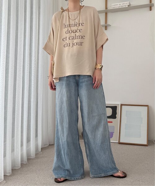 LBC(エルビーシー)の「【接触冷感】ナチュラルリンクルロゴプルオーバー(Tシャツ/カットソー・レディース・チャコール/グリーン/アイボリー・M)」の15枚目の写真