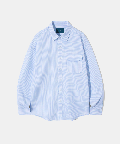 Diamond Layla(ダイアモンドレイラ)の「ミックスストライプシャツ S93 スカイブルー(シャツ/ブラウス・レディース・その他・LARGE)」の1枚目の写真