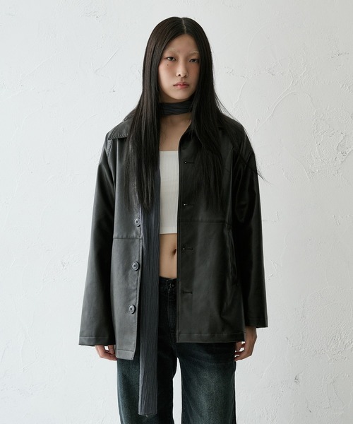 FTW（エフティダブリュー）の「STITCH CAR COAT（その他アウター・レディース・キャメル/グレー/ブラック・SMALL/MEDIUM/LARGE）」の2枚目の写真