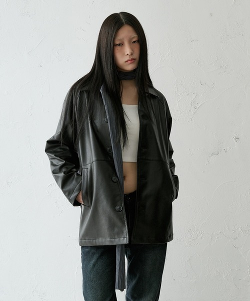 FTW（エフティダブリュー）の「STITCH CAR COAT（その他アウター・レディース・キャメル/グレー/ブラック・SMALL/MEDIUM/LARGE）」の4枚目の写真