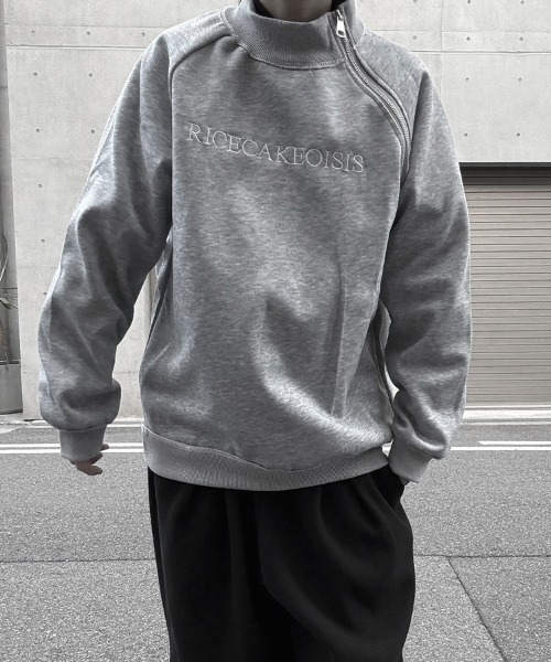 YACA（ヤーカ）の「zip sweat pullover/ジップスウェットプルオーバー（スウェット・レディース・ブラック/グレー・FREE）」の5枚目の写真