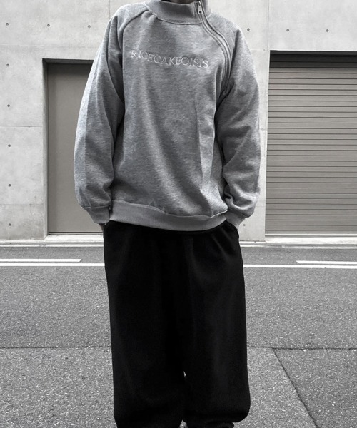 YACA（ヤーカ）の「zip sweat pullover/ジップスウェットプルオーバー（スウェット・レディース・ブラック/グレー・FREE）」の8枚目の写真