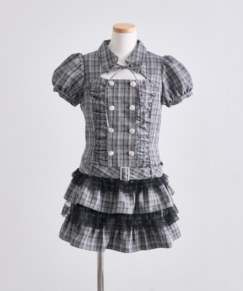 OLIVE des OLIVE（オリーブデオリーブ）の「ダブルティアードシャツワンピ（ワンピース・レディース・チャコールグレー/ブラック/ボルドー・FREE）」の4枚目の写真