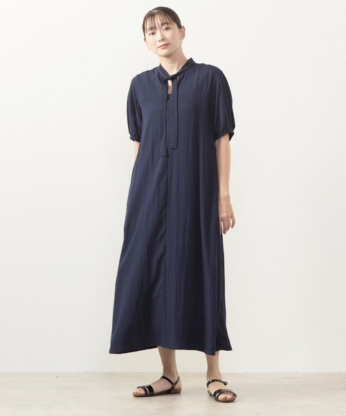 MELROSE claire(メルローズ クレール)の「【フラワーPT&無地アソートワンピース】(ワンピース・レディース・モカ/ネイビー/ブルー/ボルドー・FREE)」の2枚目の写真