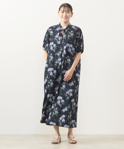 MELROSE claire(メルローズ クレール)の「【フラワーPT&無地アソートワンピース】(ワンピース・レディース・モカ/ネイビー/ブルー/ボルドー・FREE)」の3枚目の写真
