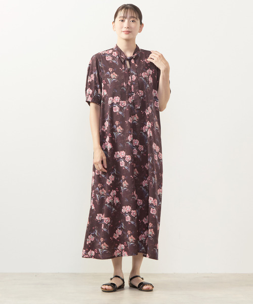 MELROSE claire(メルローズ クレール)の「【フラワーPT&無地アソートワンピース】(ワンピース・レディース・モカ/ネイビー/ブルー/ボルドー・FREE)」の4枚目の写真