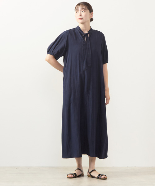 MELROSE claire(メルローズ クレール)の「【フラワーPT&無地アソートワンピース】(ワンピース・レディース・モカ/ネイビー/ブルー/ボルドー・FREE)」の5枚目の写真