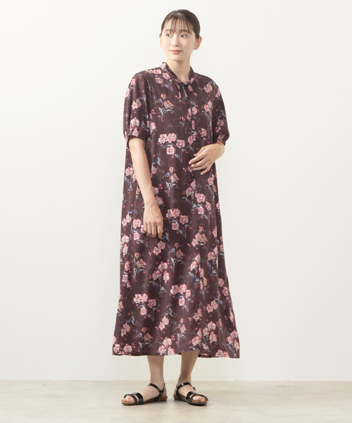 MELROSE claire(メルローズ クレール)の「【フラワーPT&無地アソートワンピース】(ワンピース・レディース・モカ/ネイビー/ブルー/ボルドー・FREE)」の16枚目の写真