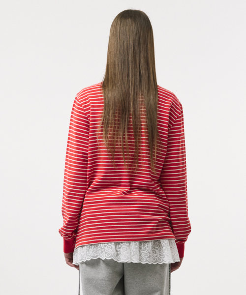 FOR THE WEATHER（フォーザウェザー）の「スタライトロゴストライプPKTシャツ(レッド)（ポロシャツ・レディース・その他・FREE）」の7枚目の写真