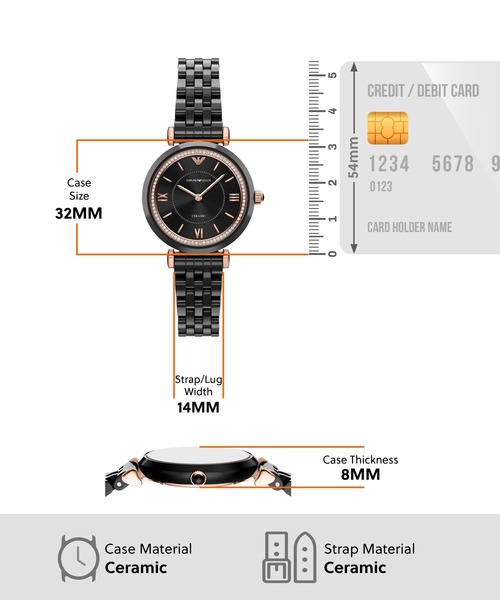 EMPORIO ARMANI（エンポリオアルマーニ）の「エンポリオ・アルマーニ 腕時計 レディース アナログ セラミック AR70021（アナログ腕時計・レディース・ブラック・FREE）」の5枚目の写真