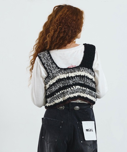 ROSE BUD（ローズバッド）の「mag.by c/HAND KNIT VEST（ベスト・レディース・ブラック・ONE SIZE）」の4枚目の写真