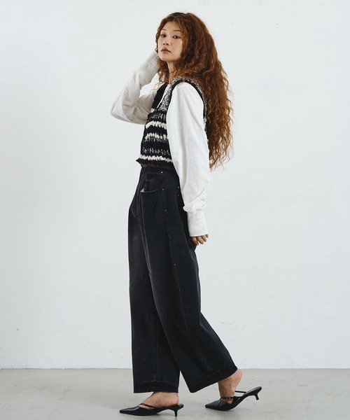 ROSE BUD（ローズバッド）の「mag.by c/HAND KNIT VEST（ベスト・レディース・ブラック・ONE SIZE）」の6枚目の写真