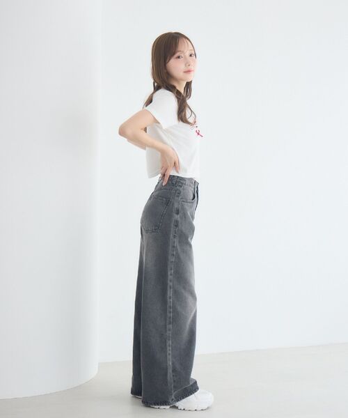 ems excite(エムズエキサイト)の「ロゴプリントデニムパンツ(デニムパンツ・レディース・ライトグレー/インディゴブルー/ケミカルウォッシュ・SMALL/MEDIUM)」の9枚目の写真