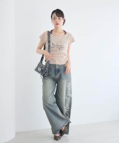ems excite(エムズエキサイト)の「ロゴプリントデニムパンツ(デニムパンツ・レディース・ライトグレー/インディゴブルー/ケミカルウォッシュ・SMALL/MEDIUM)」の15枚目の写真