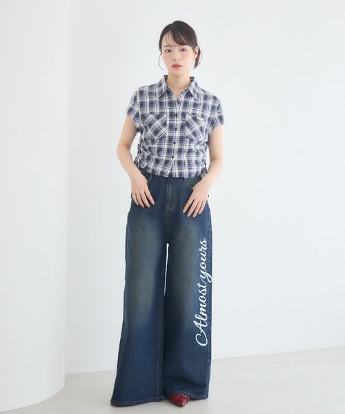 ems excite(エムズエキサイト)の「ロゴプリントデニムパンツ(デニムパンツ・レディース・ライトグレー/インディゴブルー/ケミカルウォッシュ・SMALL/MEDIUM)」の21枚目の写真