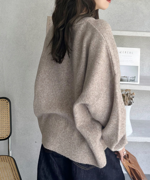 Ada.（エイダ）の「ベーシック クルーネック メランジ ニットプルオーバー（ニット/セーター・レディース・チャコールグレー/ピンク/モカ/アイボリー・L/S/M）」の18枚目の写真