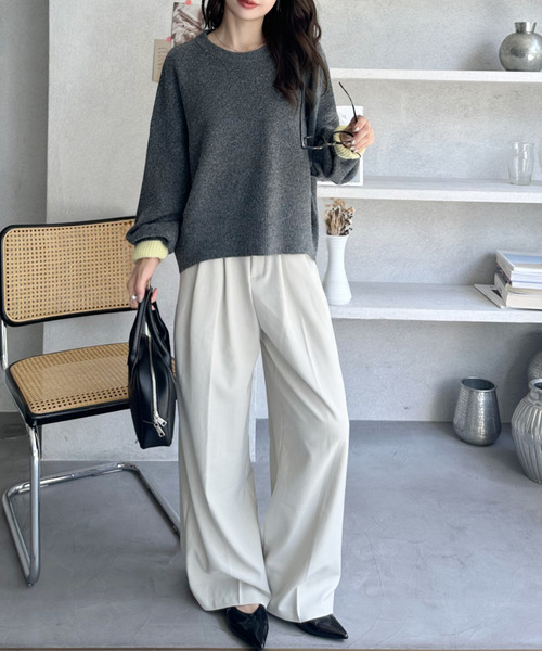 Ada.（エイダ）の「ベーシック クルーネック メランジ ニットプルオーバー（ニット/セーター・レディース・チャコールグレー/ピンク/モカ/アイボリー・L/S/M）」の20枚目の写真