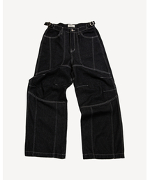 THUMB（ダム）の「Contrast Panel Wide Denim（デニムパンツ）」