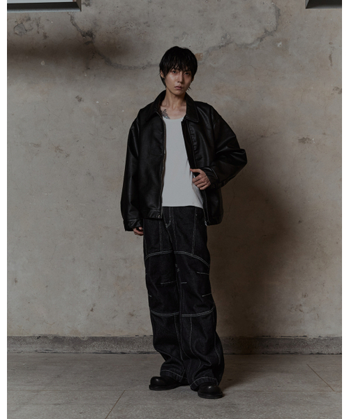 THUMB(ダム)の「コントラストパネルワイドデニム(デニムパンツ・メンズ・その他・0/1/2/3)」の1枚目の写真