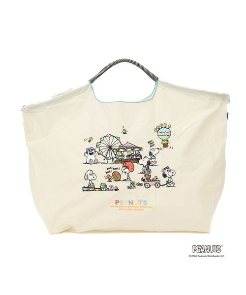 Ball&Chain(ボールアンドチェーン)の「Ball&Chain(ボールアンドチェーン) SNOOPY’S SIBLINGS/Lサイズ(トートバッグ・レディース・チャコールグレー/アイボリー・F)」の2枚目の写真