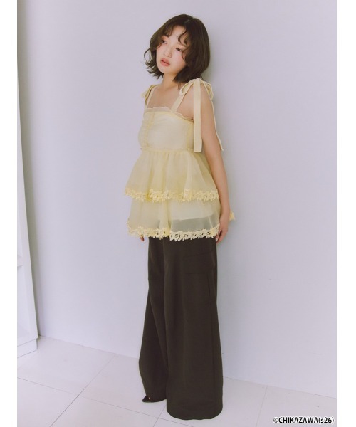 SNIDEL(スナイデル)の「【SNIDEL×近沢レース店】コラボチュニック(その他トップス・レディース・イエロー/オフホワイト/ブラック・F)」の5枚目の写真