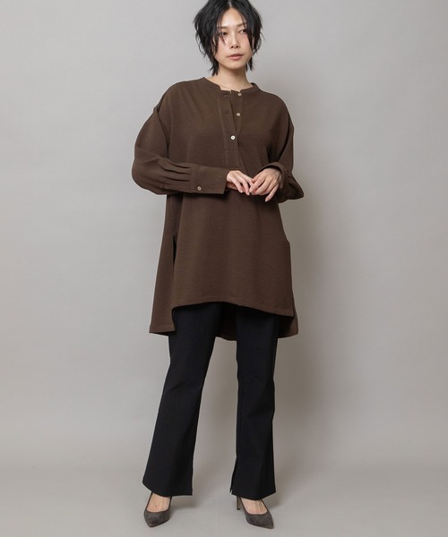 Munich(ミューニック)の「ヴィンテージダブルジョーゼットプルオーバーロングシャツ(シャツ/ブラウス・レディース・ブラック/ブラウン・FREE)」の8枚目の写真