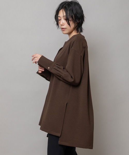 Munich(ミューニック)の「ヴィンテージダブルジョーゼットプルオーバーロングシャツ(シャツ/ブラウス・レディース・ブラック/ブラウン・FREE)」の4枚目の写真