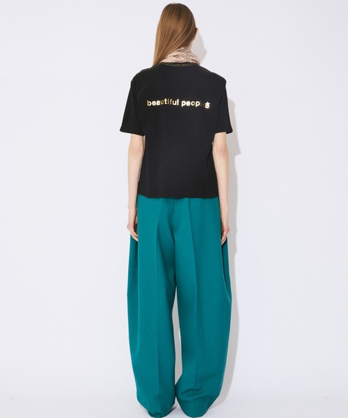 beautiful people（ビューティフルピープル）の「hight twist jersey regular-fit back foil print T-shirts（Tシャツ/カットソー・レディース・ブラック・38）」の7枚目の写真