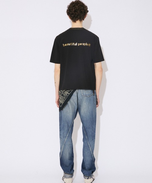 beautiful people（ビューティフルピープル）の「hight twist jersey regular-fit back foil print T-shirts（Tシャツ/カットソー・レディース・ブラック・38）」の3枚目の写真