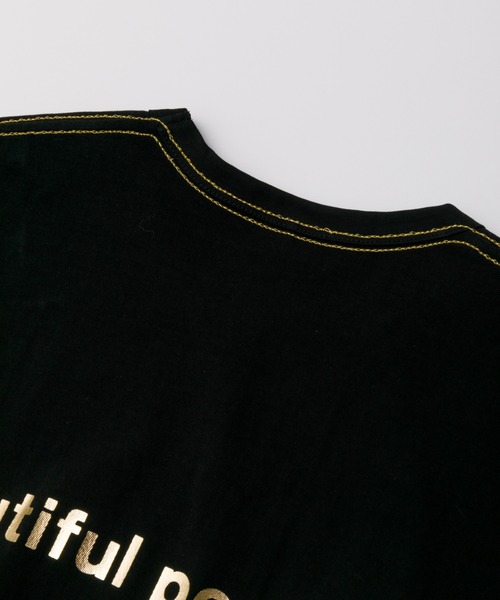 beautiful people（ビューティフルピープル）の「hight twist jersey regular-fit back foil print T-shirts（Tシャツ/カットソー・レディース・ブラック・38）」の10枚目の写真