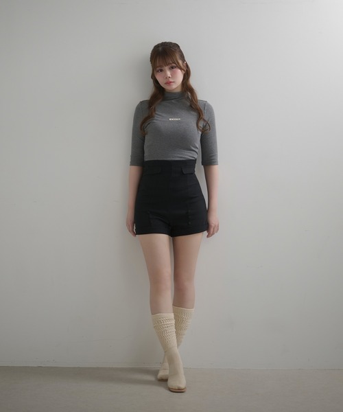 M DOLLY（エムドリー）の「*M DOLLY original* Side shirring logo tops / サイドシャーリングロゴトップス（Tシャツ/カットソー・レディース・アイボリー/グレー/ブラック・FREE）」の14枚目の写真