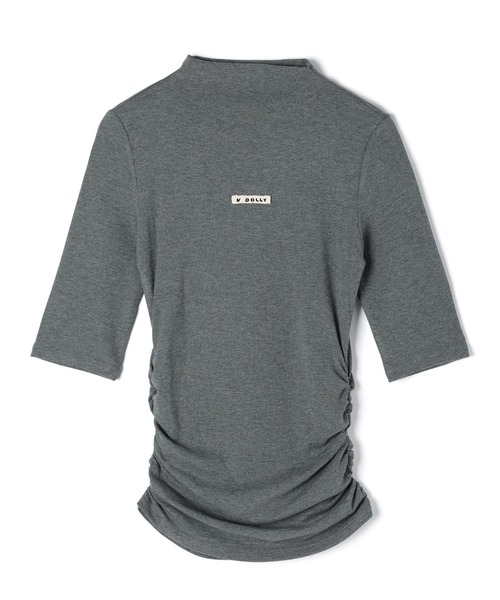 M DOLLY（エムドリー）の「*M DOLLY original* Side shirring logo tops / サイドシャーリングロゴトップス（Tシャツ/カットソー・レディース・アイボリー/グレー/ブラック・FREE）」の17枚目の写真