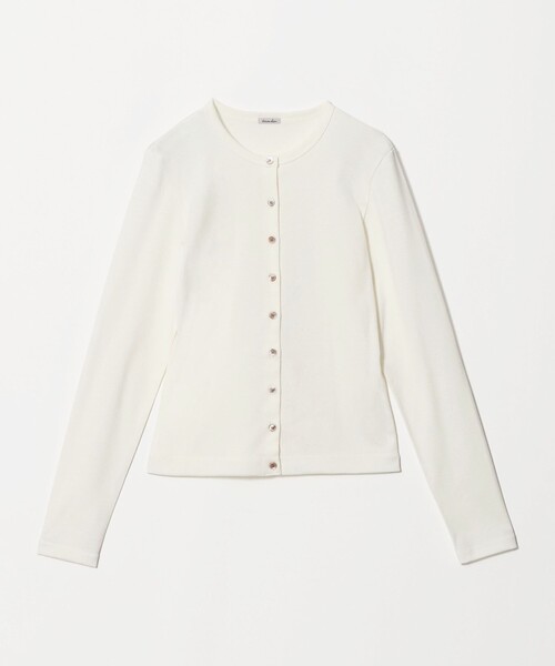Steven Alan(スティーブンアラン)の「<Steven Alan>コットン フライス カーディガン(カーディガン/ボレロ・レディース・ライム/オフホワイト/レッド/ブラウン系/ブラック・FREE)」の2枚目の写真