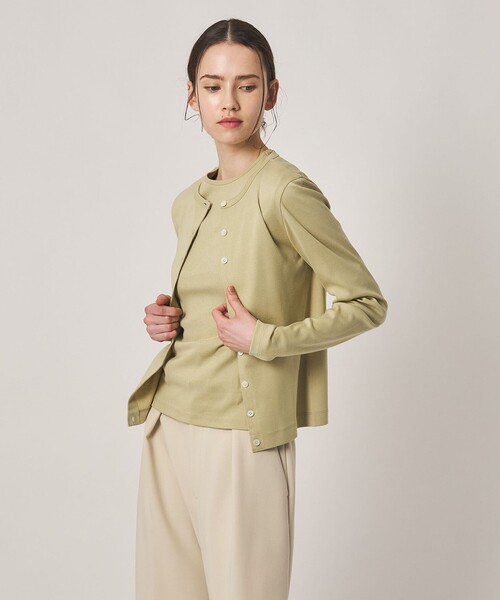 Steven Alan(スティーブンアラン)の「<Steven Alan>コットン フライス カーディガン(カーディガン/ボレロ・レディース・ライム/オフホワイト/レッド/ブラウン系/ブラック・FREE)」の4枚目の写真
