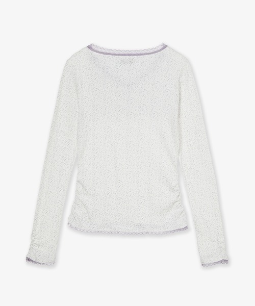 aeae(エーイーエーイー)の「FLOWER V NECK TEE(Tシャツ/カットソー・レディース・パープル/グリーン・FREE)」の8枚目の写真