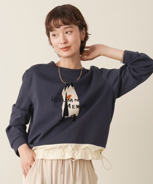 Bou Jeloud(ブージュルード)の「布帛切替レディプルオーバー(Tシャツ/カットソー・レディース・ブラウン/ネイビー/オフホワイト・FREE)」の3枚目の写真