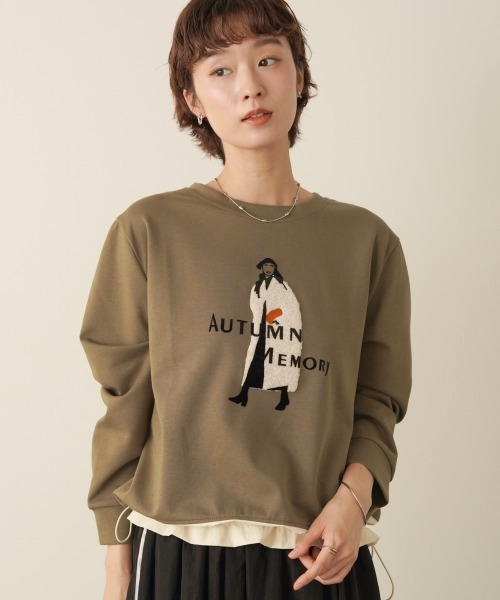 Bou Jeloud(ブージュルード)の「布帛切替レディプルオーバー(Tシャツ/カットソー・レディース・ブラウン/ネイビー/オフホワイト・FREE)」の2枚目の写真