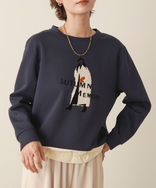 Bou Jeloud(ブージュルード)の「布帛切替レディプルオーバー(Tシャツ/カットソー・レディース・ブラウン/ネイビー/オフホワイト・FREE)」の4枚目の写真
