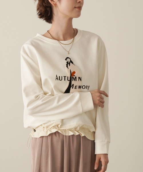 Bou Jeloud(ブージュルード)の「布帛切替レディプルオーバー(Tシャツ/カットソー・レディース・ブラウン/ネイビー/オフホワイト・FREE)」の17枚目の写真