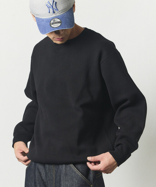 FREAK'S STORE（フリークスストア）の「ウォッシャブル スウェットライク クルーネックニット/静電気ケア（Tシャツ/カットソー・メンズ・ブラック/チャコールグレー/ブラウン/ブルーグリーン/その他13/オレンジ/オフホワイト・LARGE/MEDIUM）」の3枚目の写真