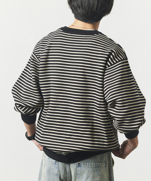 FREAK'S STORE（フリークスストア）の「ウォッシャブル スウェットライク クルーネックニット/静電気ケア（Tシャツ/カットソー・メンズ・ブラック/チャコールグレー/ブラウン/ブルーグリーン/その他13/オレンジ/オフホワイト・LARGE/MEDIUM）」の12枚目の写真