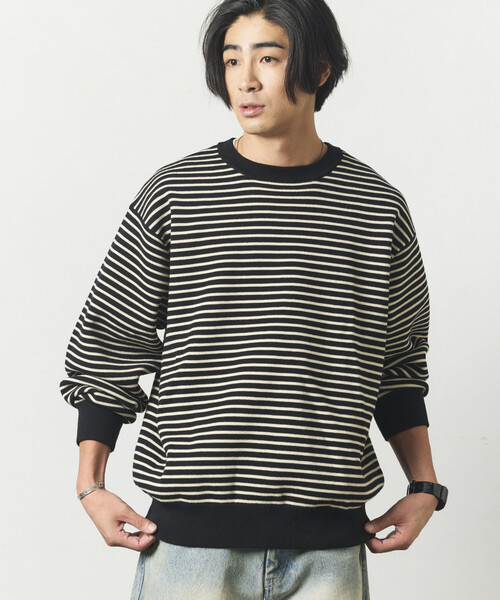 FREAK'S STORE（フリークスストア）の「ウォッシャブル スウェットライク クルーネックニット/静電気ケア（Tシャツ/カットソー・メンズ・ブラック/チャコールグレー/ブラウン/ブルーグリーン/その他13/オレンジ/オフホワイト・LARGE/MEDIUM）」の14枚目の写真